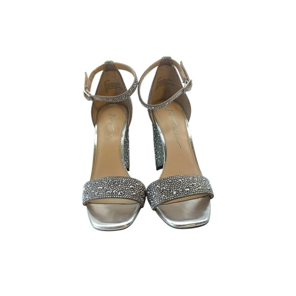 Betsey Johnson Blue SB-Rina Silver Rhinestone Block Heel Sandals Size 6 - Picture 2 of 12